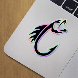 Holographic Decal Stickers of Fish Hook Premium Waterproof Vinyl Decal Stickers for Laptop Phone Accessory Helmet Car Window Mug Tuber Cup Door Wall Decoration ANDVER3e7417bHO