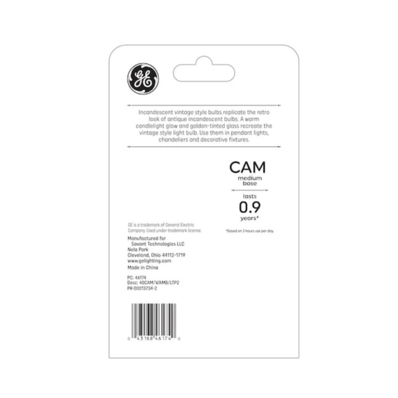 GE CA9 Warm White Medium Base (e-26) Dimmable Light Bulb