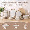 GBHOME Stoneware Dinnerware Sets for 8, Round Reactive Glaze Ceramic