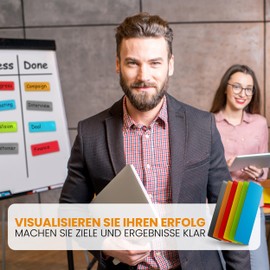 ATWAM 120 Magnetic Strips Writeable – 75 x 25 mm – 6 Colours – Scrum & Kanban – Writeable Magnets – For Whiteboard, Magnetic Board, Magnetic Wall & Fridge