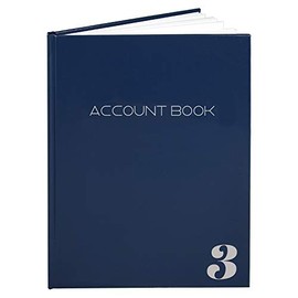BookFactory 3 Column Ledger Book/Account/Accounting Ledger/Notebook (Three Columns Columnar Book Format) - Blue Hardbound, Section Sewn, 100 Pages, 8.5'' x 11'' (Made in USA)