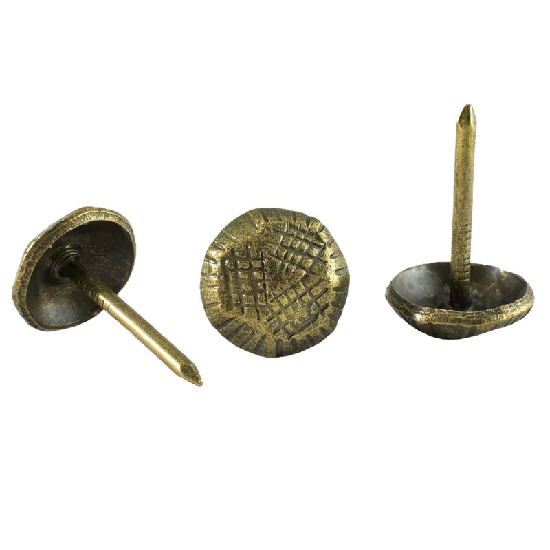 Decotacks Hammered Upholstery Nails/Tacks 7/16" - 100 Pcs [Antique Brass