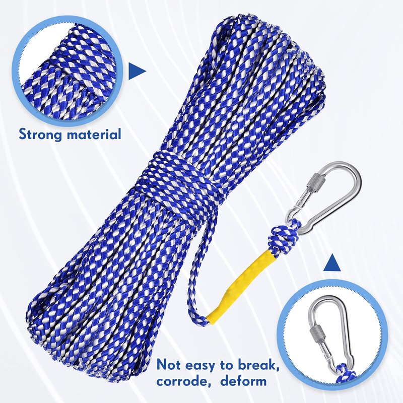 Hollow Braided Polypropylene Line Rope Heaving Line with Spring Hook