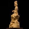 Kwan-yin 坐像 Luxury Natural Boxwood berkians Wooden Buddha Buddhist Art