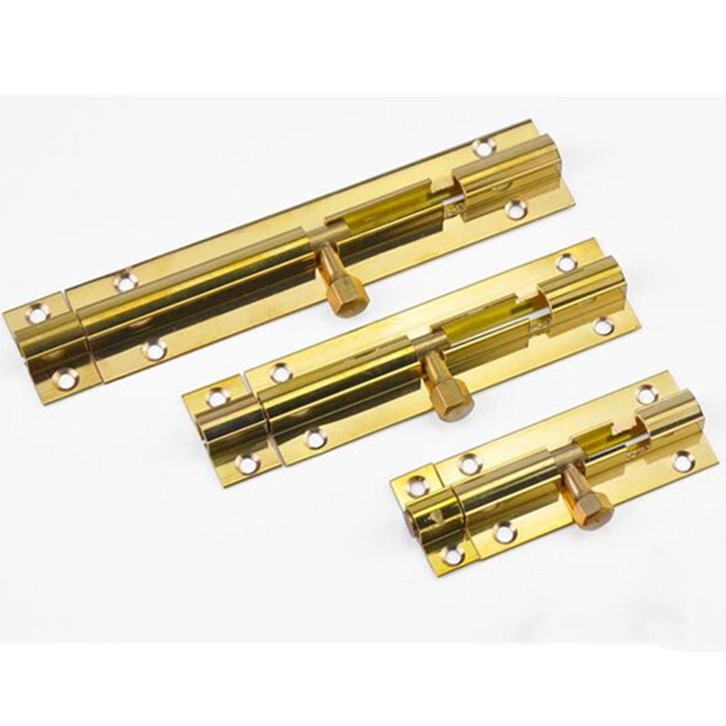 2pcs Door Bolt Brass Barrel Slide Lock with Screws for