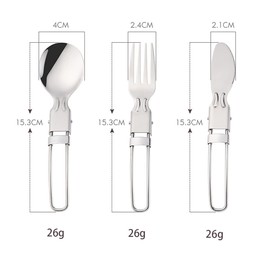 DAAILOKTAU Stainless Steel Camping Cutlery for Travel, Free Bag, Outdoor Foldable Folding Cutlery Set, Camping Cutlery Set to Go Cutlery Set, Sustainable Products, Zero Waste Gift Idea