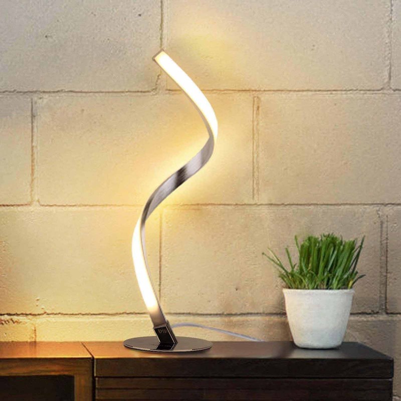 SShaped LED Spiral Table Lamp Reading Light Small Night Light