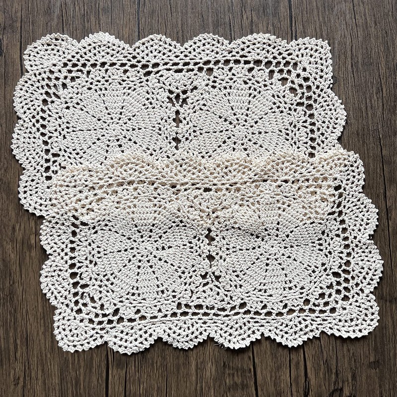 Phantomon Lace Doilies Handmade Crochet Placemats Cotton Doilies Cloth Lace,