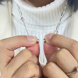 4 Pcs Chain Extenders for Necklaces 925 Sterling Silver Magnetic Clasp | White Gold Plated Spring Clasp Extension for Bracelet Anklet Jewellery Making