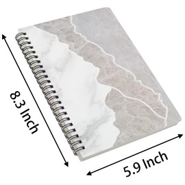 Yansanido Spiral Notebook, 8 Pcs A5 Marble Design Thick Hardcover 7mm College Ruled 80 Sheets -160 Pages Journals for Study and Notes (8 Style A5)