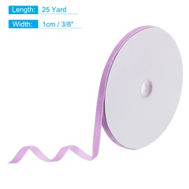 MECCANIXITY Velvet Ribbon 3/8 Inch x 25 Yard Single Face Spool Silky Velvet Fabric for Bouquets DIY Crafts Gift Wrapping Wedding Party Purple