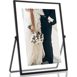 Lawrence Frames Metal Easel Float Picture Frame, 5x7, Black