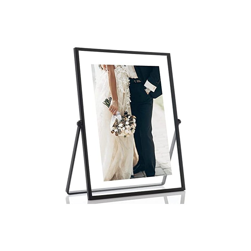 Lawrence Frames Metal Easel Float Picture Frame, 5x7, Black