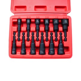 PANOVOS 12Pcs Magnetic Nut Driver Set,Impact Power Hex Nut Driver Drill Bit Master Kit, SAE & Metric, 1/4-Inch Quick-Change| Cr-V Steel