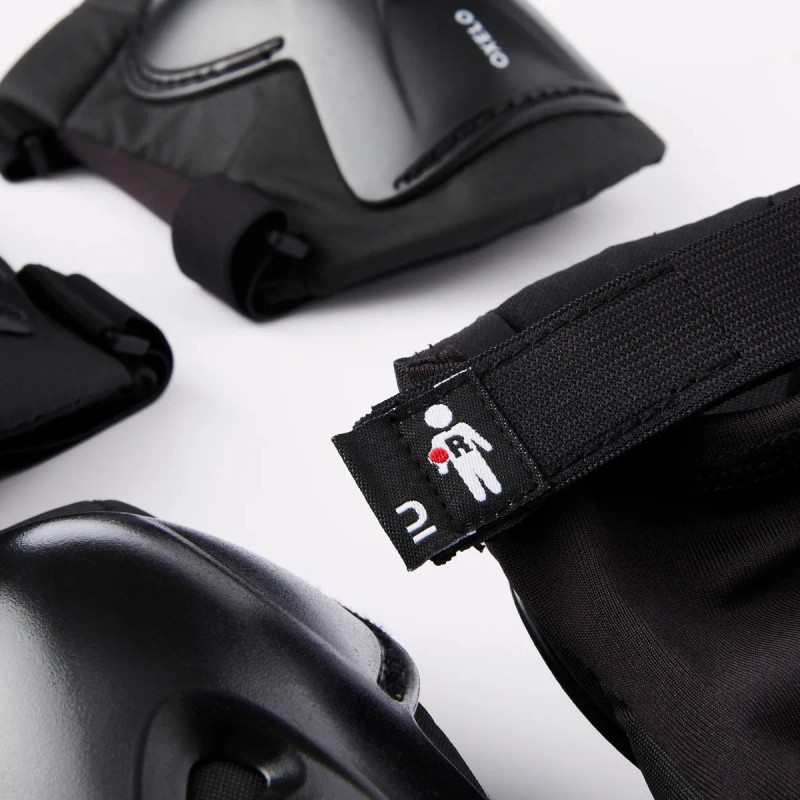 Kit De Protección Patinaje Para Niños 3x2 Skate Oxelo Negro