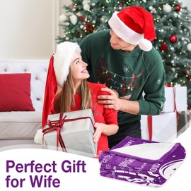 CAPRIFIC Birthday Gifts for Wife, Wedding for Her, Romantic Gifts for Her Soft Blnket 150x130CM, Gifts for Women Who Has Everything, Wife Birthday Gifts From Husband（Purple）