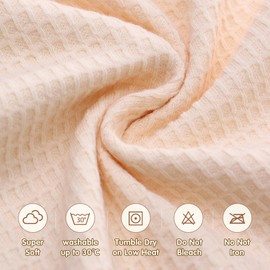 Miracle Baby Car Seat Swaddle Blanket for Babies, Waffle Carseat Swaddle Blanket for Infants Newborn, Double-Layered Suitable for All Seasons 35.4"x35.4" (Apricot + Rainbow, Four Seasons)