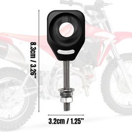 Canitu Black Rear Chain Adjusters,Motorcycle Billet Rear Axle Blocks Swingarm Spool Tensioner Tension Adjuster Accessories for Honda CRF110 2013-2024