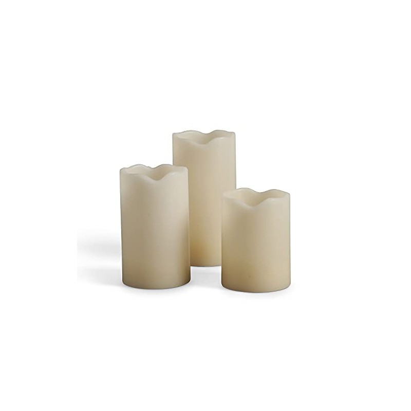 2 Sets of 3 LED Pillar Candles (6pc Total)