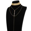 Suyi Gold Necklace for Women Long Crystal Y Neckalce Layered