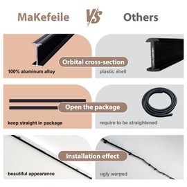 MaKefeile Room Divider Blackout Curtains with Ceiling Mount Tracks Set,Window Curtain for Living Room Bedroom Thermal Insulated W 6 × H 7 FT Black Drape&Black Track