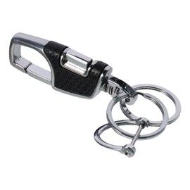 BYOBYO Car Key Chain Zinc Alloy Keyholder With Two D-rings for Men and Women(black)