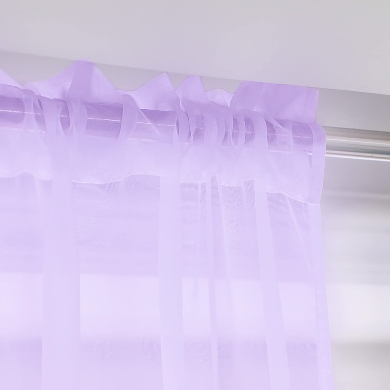 Window Purple Sheer Curtains 72 Inches Long 2 Panels Basic