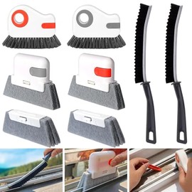 XANGNIER Window Sill Cleaner Tool,8 Pcs Magic Door Window Track Cleaning Tools Kit,Sliding Door Track Cleaner,Groove Crevice Cleaning Brush for Tile Lines/Shutter/Car Vents/Air Conditioner/Keyboard