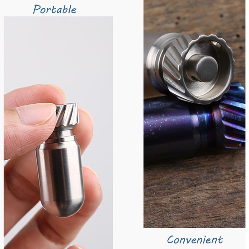 Titanium Small Pill Organizer Keychain Waterproof Pill Container Case Portable