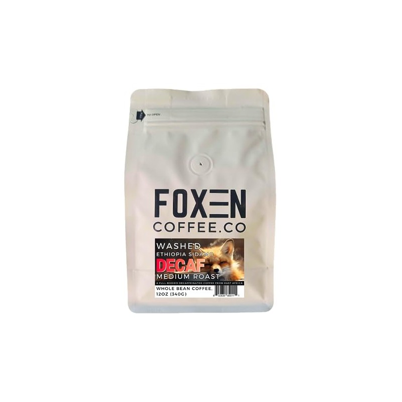Foxen Coffee Decaffeinated Ethiopia, Whole Bean, Medium Roast, 12 ounce