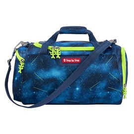 Step by Step Sports Bag with Wet Laundry Compartment, Removable Shoulder Strap, Adjustable Shoulder Strap, from 1st Class, 13L, Starship Galactus - Blue