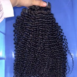 Vietnamese Raw Human Hair Weave Bundles High Quality Original Double Weft Natural Wavy Human Hair Bundlesstyle: Kinky Curl, color: Black, Stretched Length: 12 inches