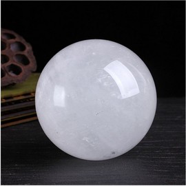 White Crystal Ball Power Stone Round Sphere Figurine Interior Himalayan Nepal Crystal with Base (5CM)