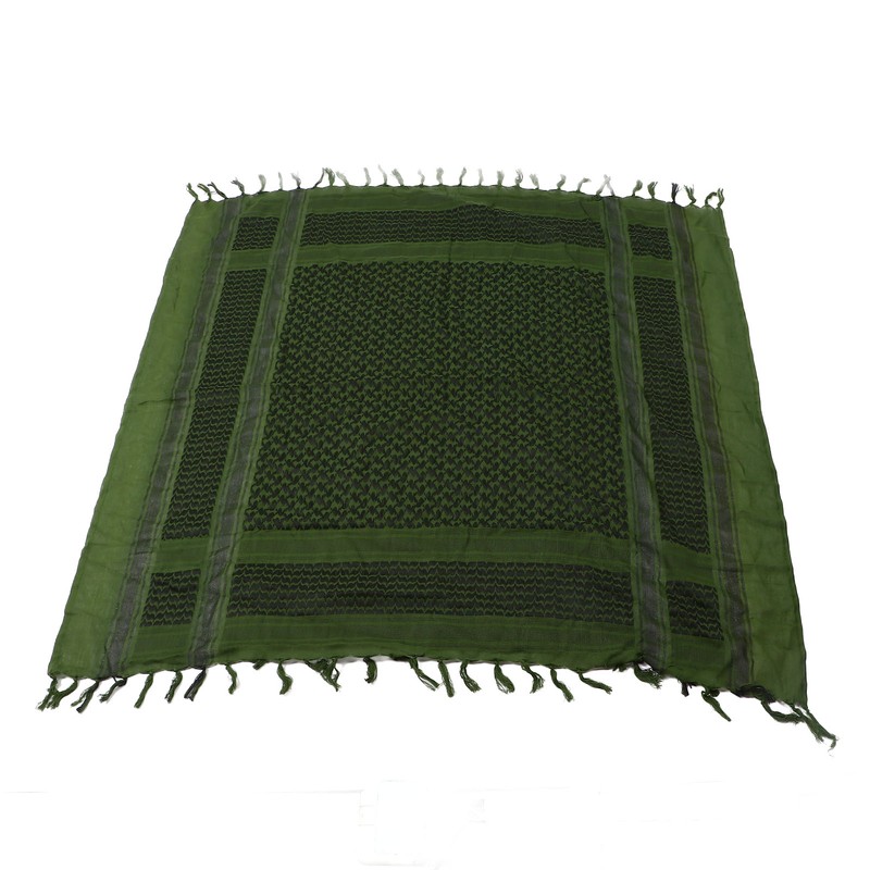 Scarf Head Wrap Breathable Kerchief Comfortable Shawl Green with Tassels