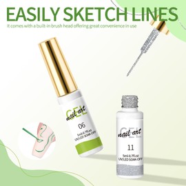 AOBOO Gel Liner Nail Polish Set, Liner Painting Gels, Get Creative With Liner Gels for Nail Art Colors, Decoration Drawing Nail Gel Easily Design Fashion Nail Art Polish Use in Salon or Home(SET6)