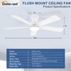 Dolavast Ceiling Fans with Lights and Remote, 48 Inch Ceiling