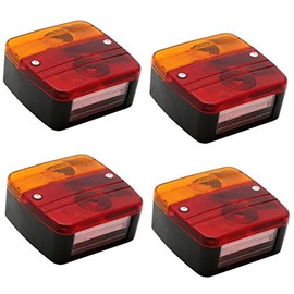 hillfield® Universal Rear Lights 12 V for Car Trailers Complete with Bulbs (Pack of 4)