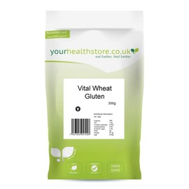 yourhealthstore® Premium Vital Wheat Gluten Flour 300g, 87.5% Protein, Non GMO, Vegan (Recyclable pouch)