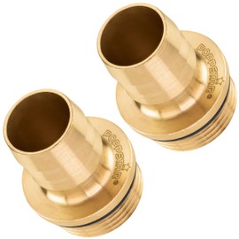 Poppstar 2 x Hose Nozzle 3/4 Inch Male (26.44 mm) to 3/4 Inch Nozzle (19 mm), Brass, with Collar and O-Ring