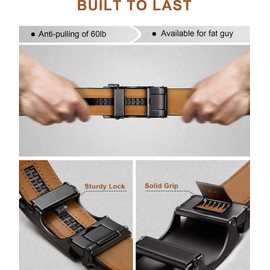 Cinturones Hombre Piel（2 Pcs）Cinturón de Cuero para Hombre Negro & Azul Cinturón de Cuero AutomáTico Hebilla del Cinturón - Para el Trabajo Casual de Negocios (38-42 Pantalones Talla)