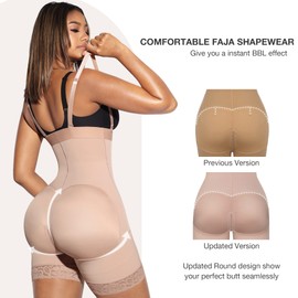 Lover-Beauty Brazilian Butt Lift Shapewear Bodysuit for Enhanced Curves and Tummy Control Rose Gold-S