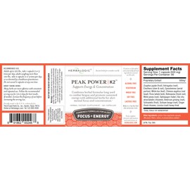 Herbalogic - Peak Power Capsules - Natural Energy & Focus - Effective Support for Adrenal Health & Mental Concentration- Contains American Ginseng & Astragalus - 90 Cap Count