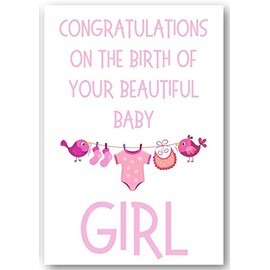Second Ave Birth of Your Beautiful Baby Girl Newborn Baby Congratulations Card