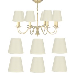 Hapivida 6Pcs Chandelier Lampshade, Household Modern E14 Clip On Fabric Lampshade Small Lamp Shade, Cream‑Coloured Droplight Wall Lamp Shade Accessory