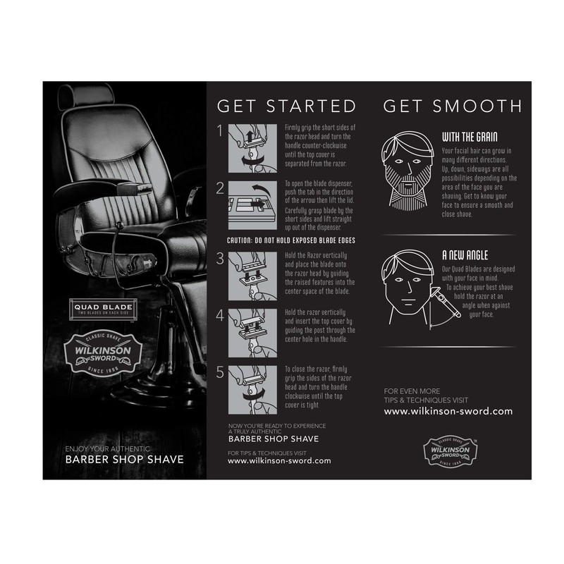 Wilkinson Sword Quad Blade Razor for Men With 5 Quad