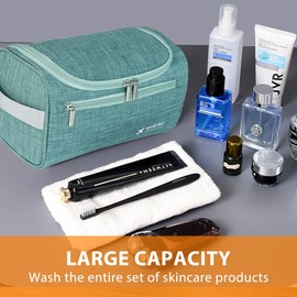 Fyriswho Travel Toiletry Bag for Men, Toiletry Bag, Shaving Bag for Toiletries Accessories, Toiletry Bag, Men's Travel Toiletry Bag, Travel Accessories, Toiletry Bag, Portable Cosmetic Bag, Green