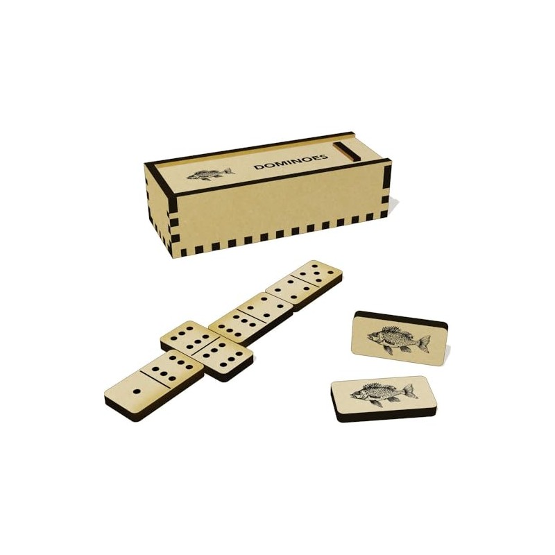 Azeeda 'Vintage Fish Side View' Domino Set & Box (DM00049396)