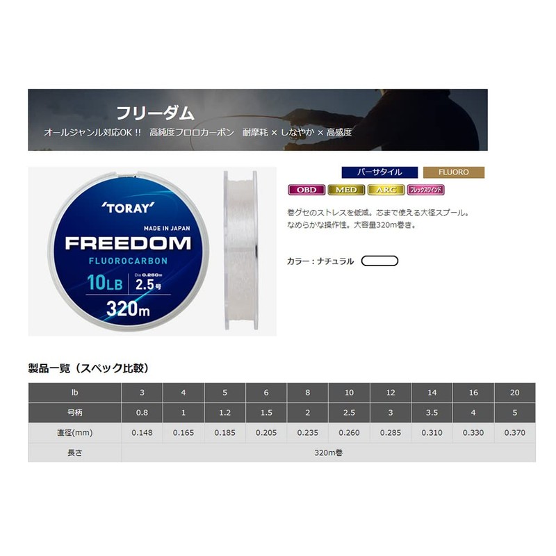 Toray Freedom 320m 4lb