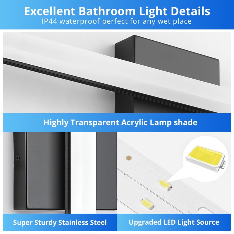 Combuh Bathroom Light Fixtures Modern Vanity Lights Wall Mounted Lighting