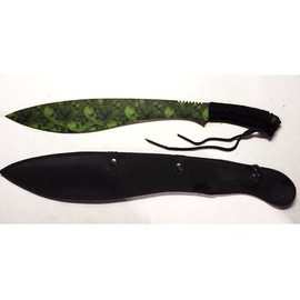 23" Overall Green Zombie Killer Design Machete with Nylon Case ZMB 0446-gn